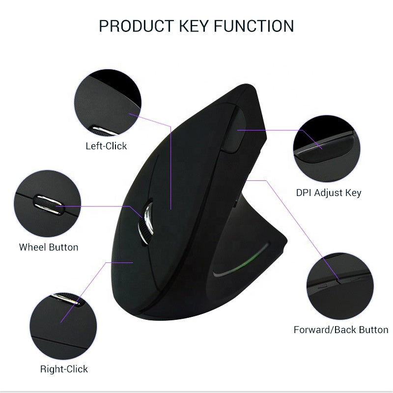 ErgoNova VertiFlex™ Silent-Click Ergonomische Maus (Ergonomic Rechargeable 24G)