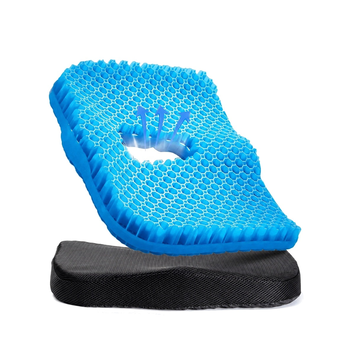 ErgoNova GelComfort™ Waben-Gel & Memory-Foam Steißbeinkissen (Gel Memory Foam Seat Cushion) - Pure White Studio Cover